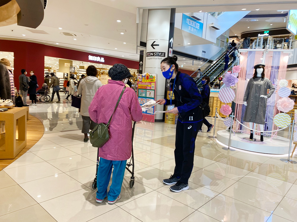 ホームゲーム宣伝、チラシ配布を行いました
