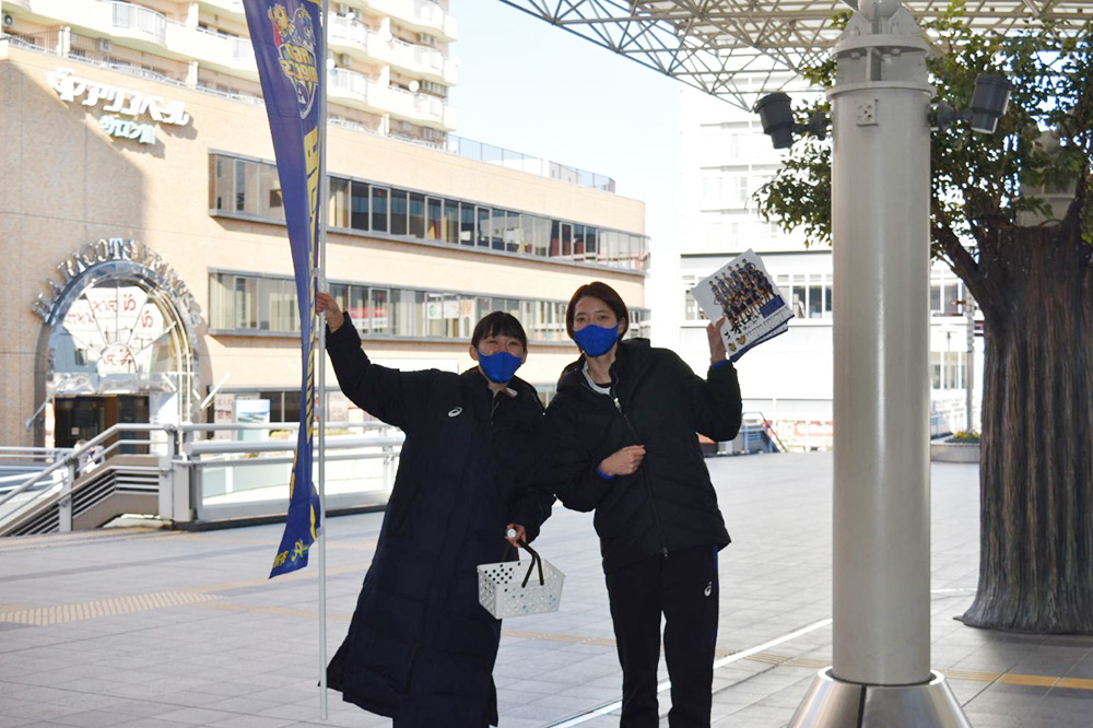 ホームゲーム宣伝、チラシ配布を行いました
