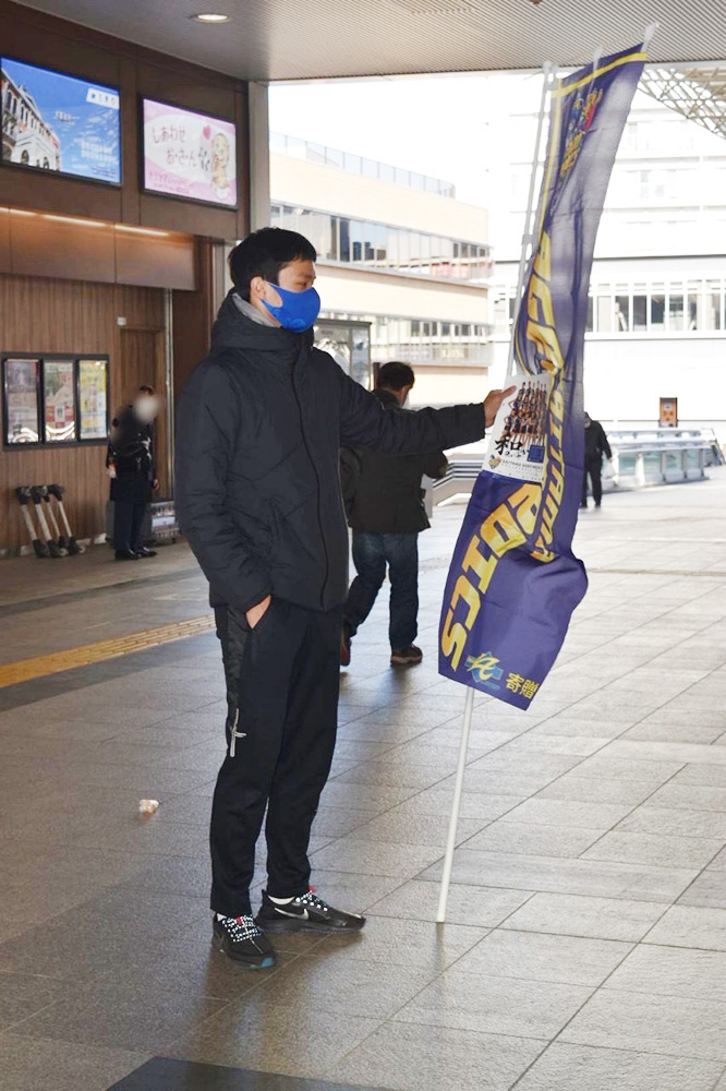 ホームゲーム宣伝、チラシ配布を行いました